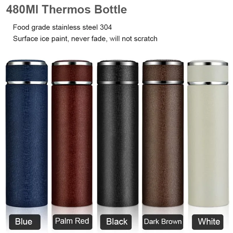 BORREY Термос Кофе Бутылка Нержавеющая сталь Вакуумные термосы Фляга Изолированная чай с фильтром на.