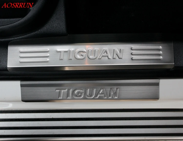 4 шт. порог порога из нержавеющей стали Накладка подходит для Фольксваген тигуан 2010- авто аксессуары автостайлинг