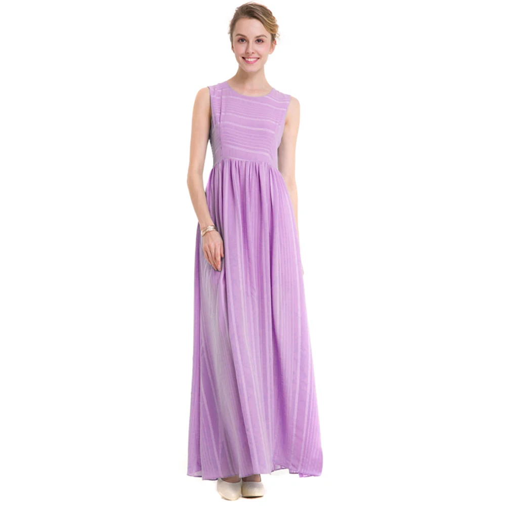 Женское платье до щиколотки синее или фиолетовое большого размера Деловая