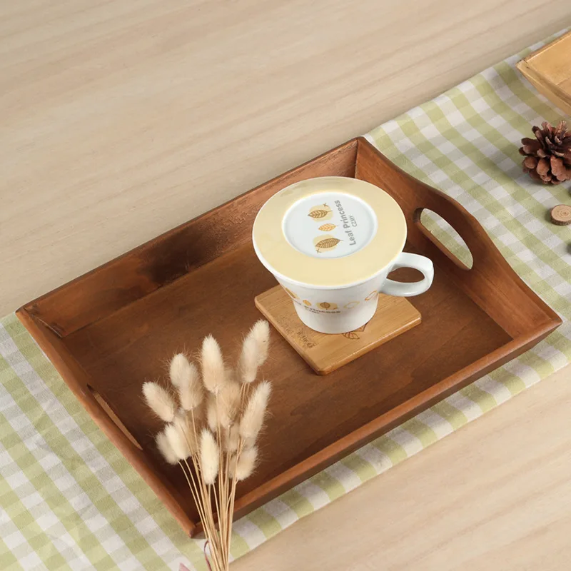 Nordic Contracted Wooden Receive Tray Single Layer Creative Rectangle Fruit Household Arrange Article For Daily Use | Дом и сад