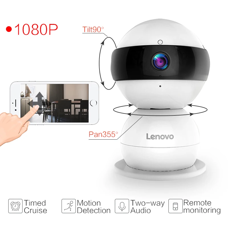 Lenovo WiFi ip камера Снеговик SR Беспроводная мини HD 1080 P монитор PTZ cctv securi
