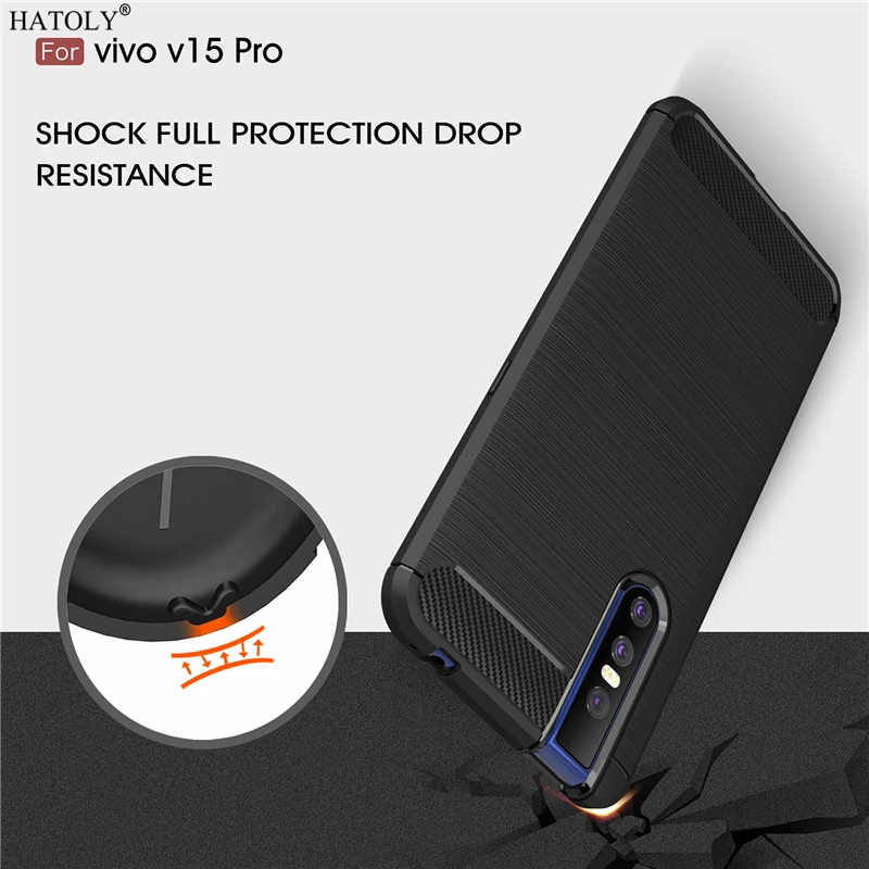 ХАТОЛИ для чехла Capas VIVO V15 Pro - мягкий противоударный чехол из силикона с матовым рельефом для телефона Vivo V15.