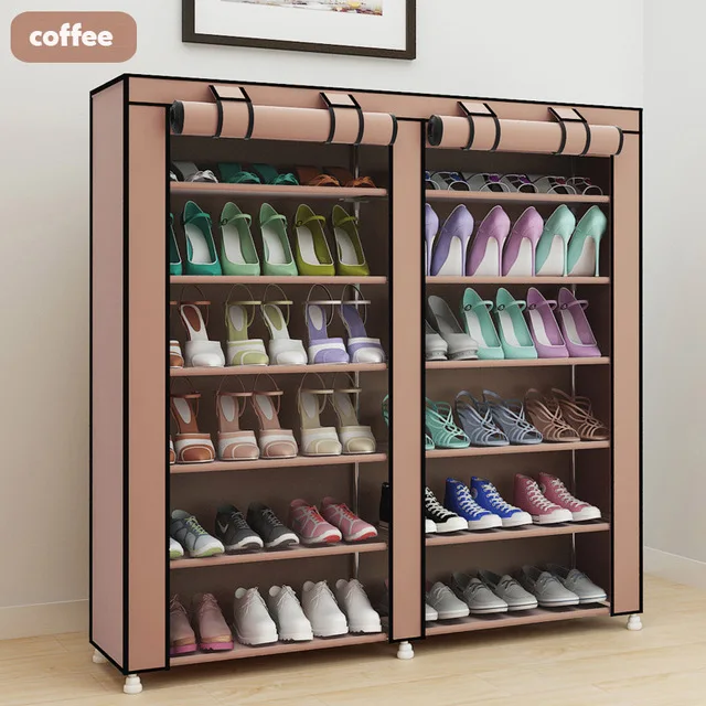 coffee Кофе большой обувной шкаф Организатор 7-слойная 9-сетка из нетканного полотна съемный ящик для хранения обуви для домашней мебели стойка для обуви - Цвет: coffee