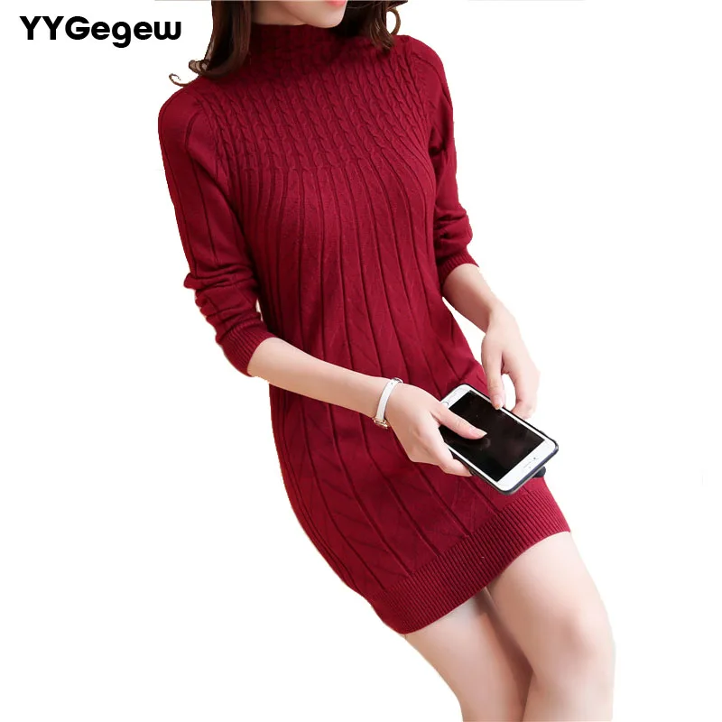 Женское трикотажное платье свитер теплое облегающее мини с высоким воротником и