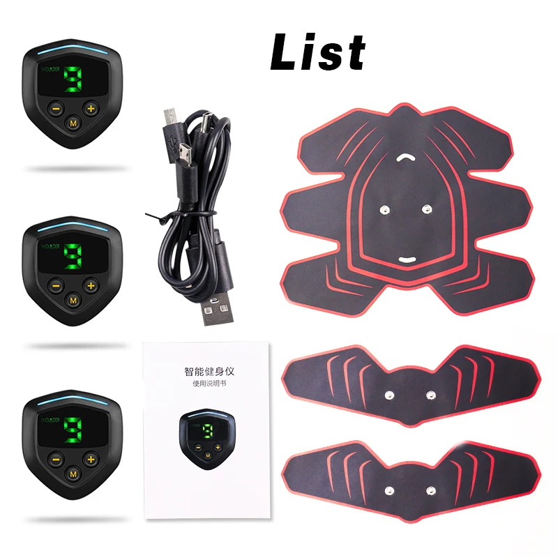 6 режимов Smart Ems тренажер для стимуляции мышц Фитнес-тренировка живота Электрические наклейки для снижения веса домашний спортивный инвентарь - Цвет: Combination packages