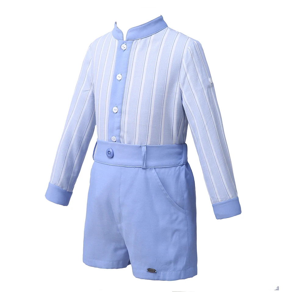 Cutestyles Весна 2 шт. Комплект одежды для мальчиков синий полосатый топ с Рубашки