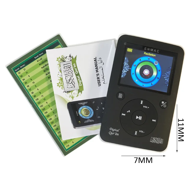 Цифровой цветной quran плеер для всех мусульманских обучения книга Holy Qur'an MP3 Kuran плееры 110x70 мм в режиме ожидания Ислам подарок