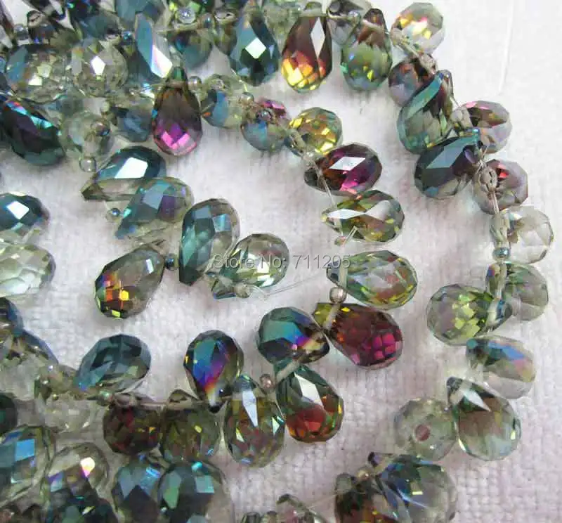 

Оптовая продажа, разноцветные стеклянные бусины, 8x13 мм, с изображением капли воды, оптовая продажа, 100 шт.