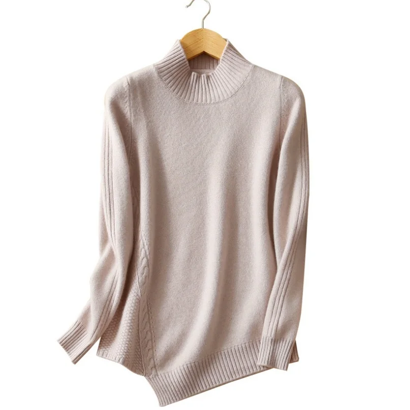Фото Sweater Thick Winter Pullovers Cashmere Wool Semi Turtleneck Knitted for Women Женская одежда Sweater Thick Winter Pullovers Cashmere Wool Semi Turtleneck Knitted for Women Женская одежда