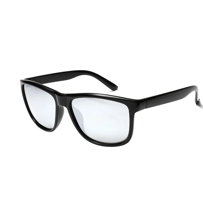 Мужские зеркальные очки поляризационные прямоугольные в пластиковой оправе