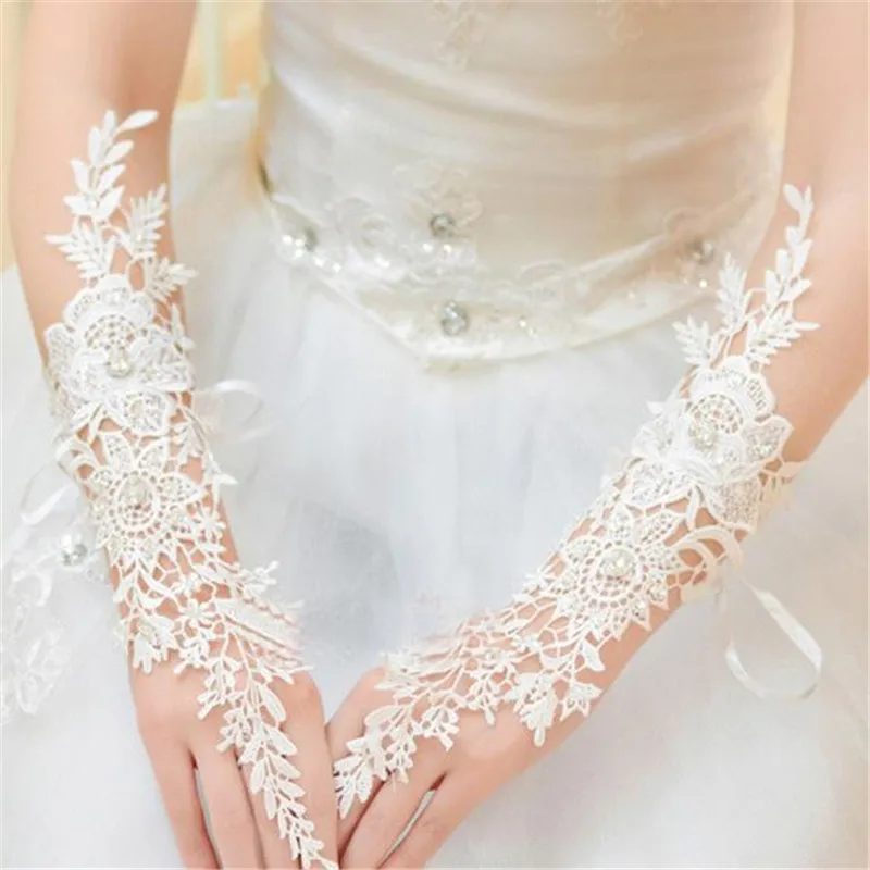 Elegant Women Lace wedding Gloves Fingeless Elbow Long Bridal Fingerless Wedding Accessories 2019 | Свадьбы и торжества
