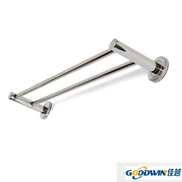 Stainless Steel Wall Mounted Polish Towel Rack Double Rail Holder Bathroom rack|steel center|rack serversteel towel rack |
