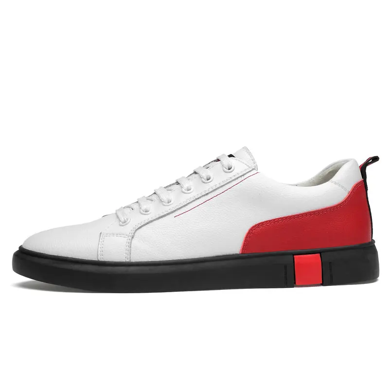 Мужские кроссовки для скейтбординга большого размера 47 из натуральной кожи спортивные кеды для активного отдыха на природе для мужчин черного цвета с плоской шнуровкой.