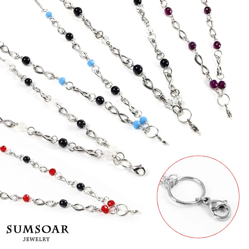 Горячая Распродажа 80 см Бесконечность жемчуг Роло цепь с маленькой застежкой