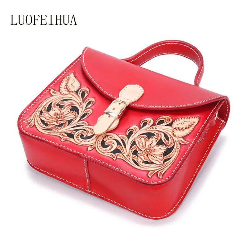 Женская сумка из натуральной кожи 2019 роскошная кожаная с резным узором