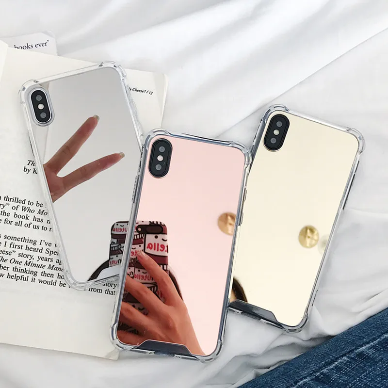 Зеркальный чехол для телефона для iPhone 7 8 6S 6 Plus X XR XS Max Милый Мягкий противоударный чехол для samsung Note 9 8 S8 S9 S10E Plus чехол Caqa