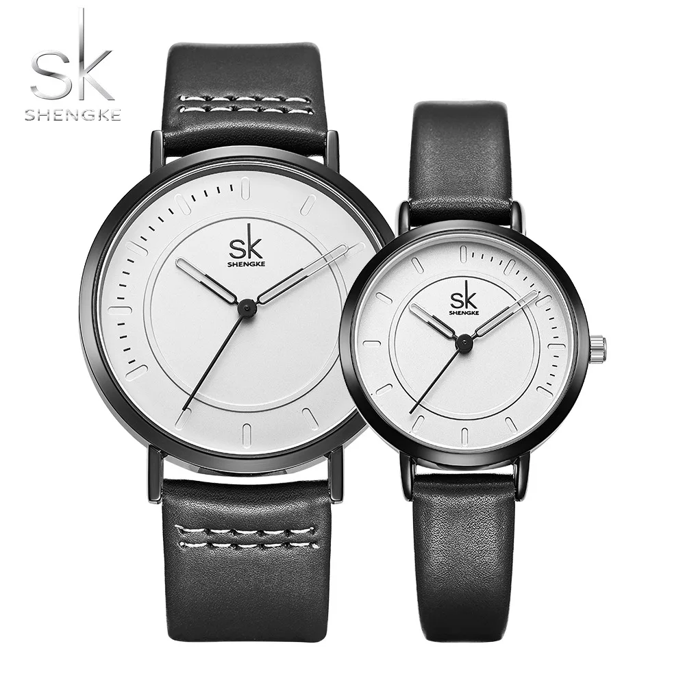 Shengke Watches Top Brand Luxury Couple Watch Women Men Fashion Leather Waterproof Beloved Clock Reloj Relogio Saat Montre | Наручные