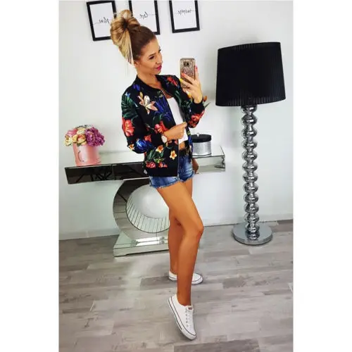 2018 Новинка зимы крутые Для женщин леди 100% из полиэстера на молнии мотоциклетные