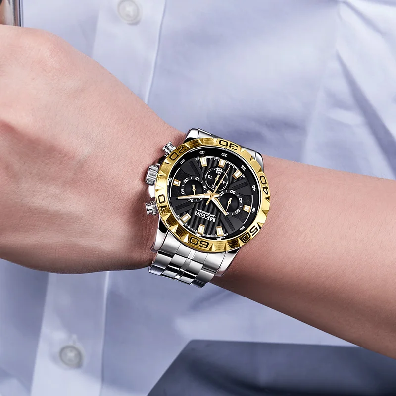 Часы Relojes мужские модные спортивные кварцевые деловые водонепроницаемые |
