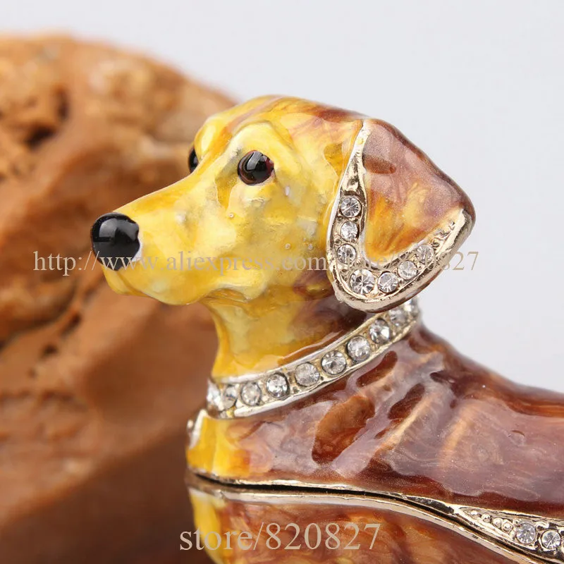 Такса собака ювелирные изделия кристалл безделушка щенок коллекционный