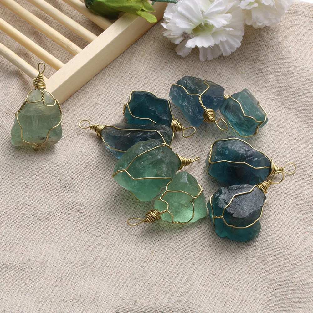 1 шт. натуральный драгоценный камень ожерелье из флюорита кулон кварцевые пуля