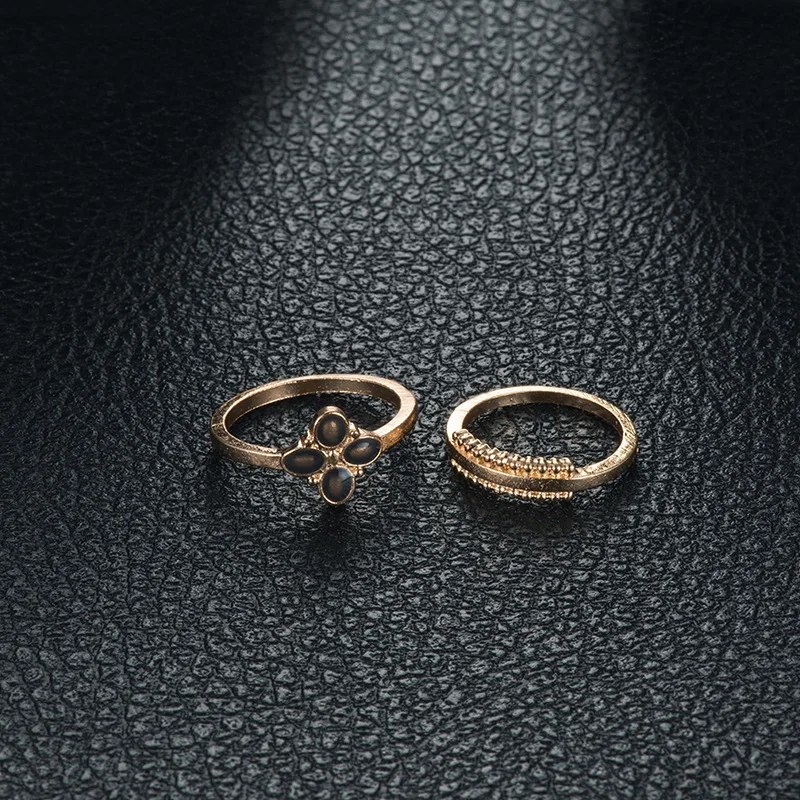 Набор из 5 предметов/богемное женское кольцо модное четырехлистное Клевер