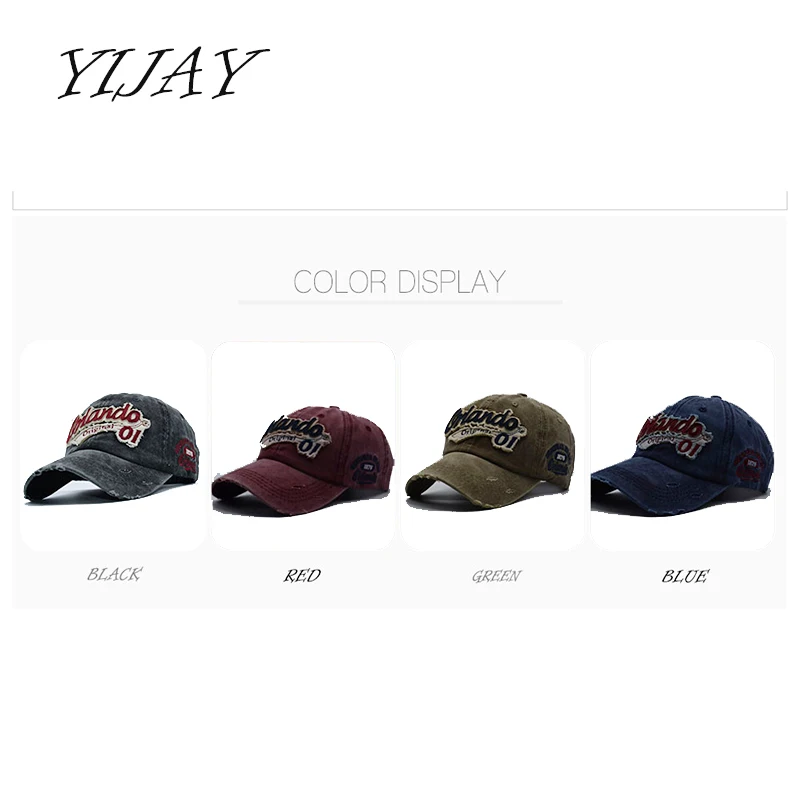 Бейсболки YIJAY с эффектом потертости бейсболки для папы женские snapback шапки мужчин