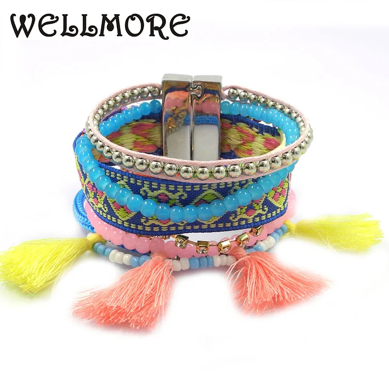 Летний бразильский браслет дружбы WELLMORE 2017, богемные браслеты браслет с магнитной застежкой, Размеры S/M/L, одобрено в браслет в стиле бохо году
