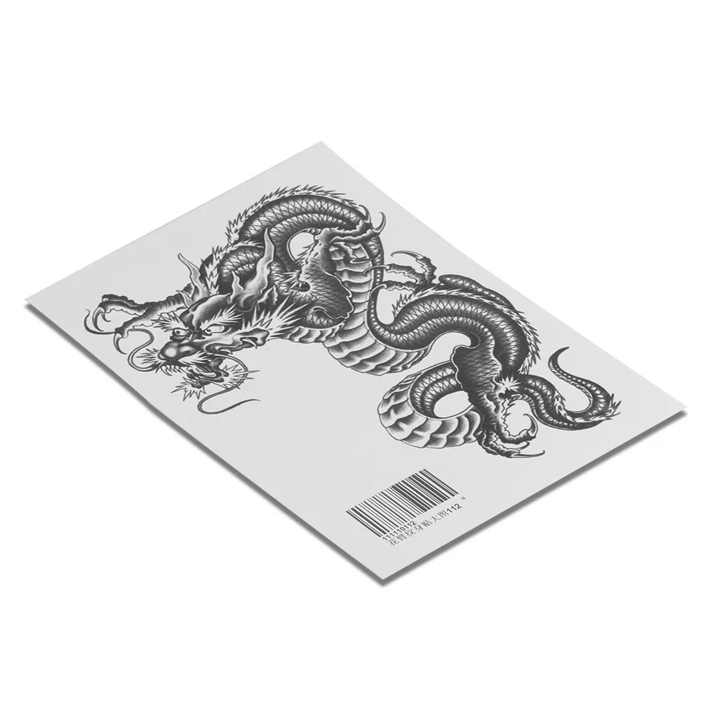 1 лист унисекс для женщин и мужчин 3D черный дракон съемная Водонепроницаемая