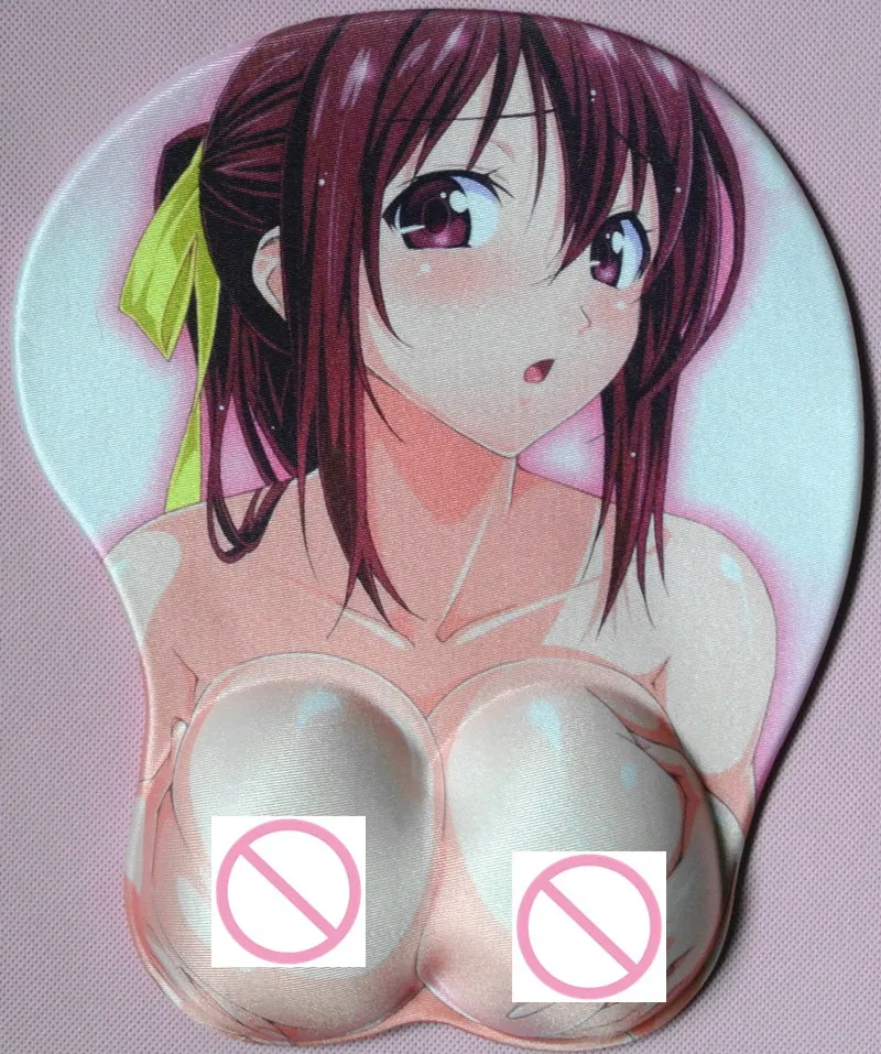 

2020 new version Japanese anime 3d mouse pad wristbands Cartoon Creative sexy mouse pad Chest beauty mouse pad Free Shipping