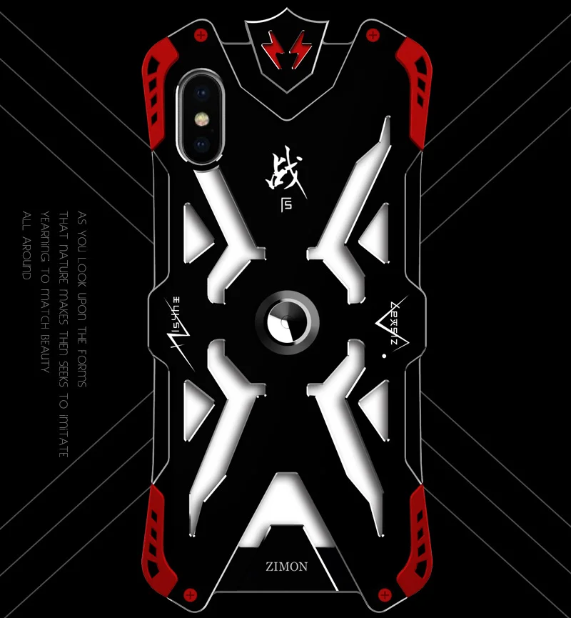 SIMON для iphone X металлический чехол Роскошный Алюминиевый пластиковый чехол для телефона s сумки для iphone X чехол Zimon Тор бампер рамка волшебный кронштейн