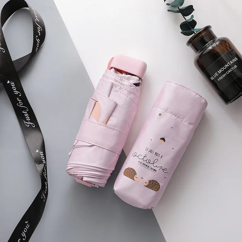 pink Мини Карманный Детский зонтик, детские маленькие зонты, непромокаемые зонты для мальчиков и девочек, удобные детские зонты для путешествий - Цвет: pink