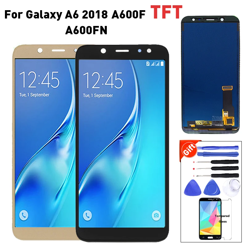 Для SAMSUNG Galaxy A6 A600 ЖК-дисплей кодирующий преобразователь сенсорного экрана в сборе класс AAA Качество для SAMSUNG A6 A600F A600FN lcd