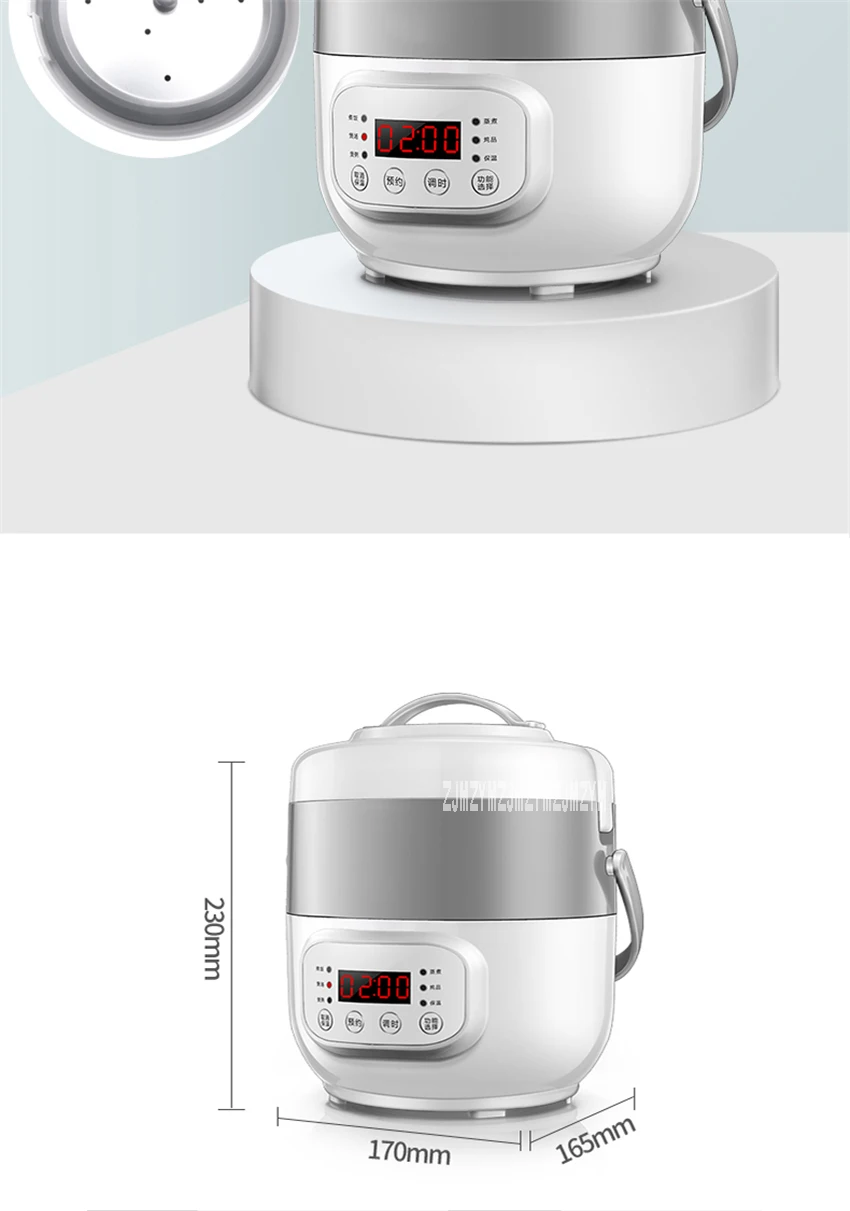 RFB-S16W, домашняя электрическая рисоварка, портативная мини-машина для приготовления риса, студенческое спальное помещение, 1-2 человека, Многофункциональный кухонный горшок