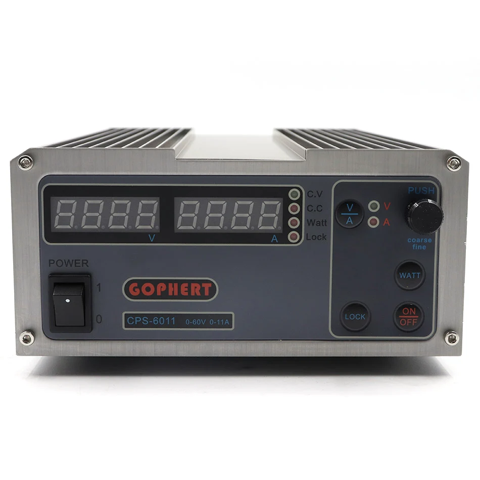 Gophhert CPS-6011 60 в 11A Цифровой Регулируемый DC лабораторный источник питания высокой мощности компактный MCU PFC DC источник питания - Цвет: Коричневый