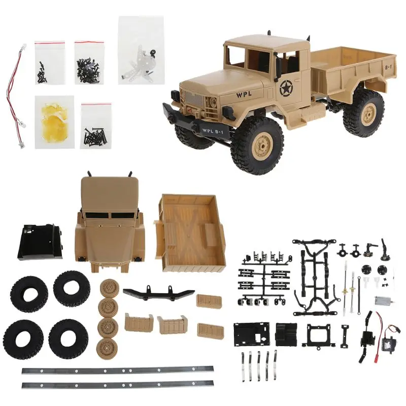 3TT301126-Y WPL B14 1:16 4WD 2,4G RC Рок автомобиль гусеничный военный грузовик багги внедорожники DIY сборка - Цвет: 3TT301126-Y