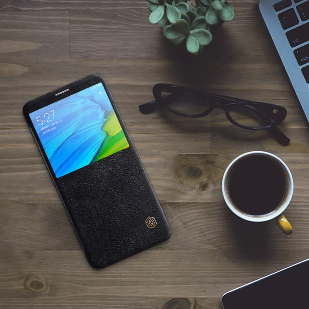 Чехол для Redmi note 5 pro 99 NILLKIN винтажный книжка из искусственной кожи с умным окошком