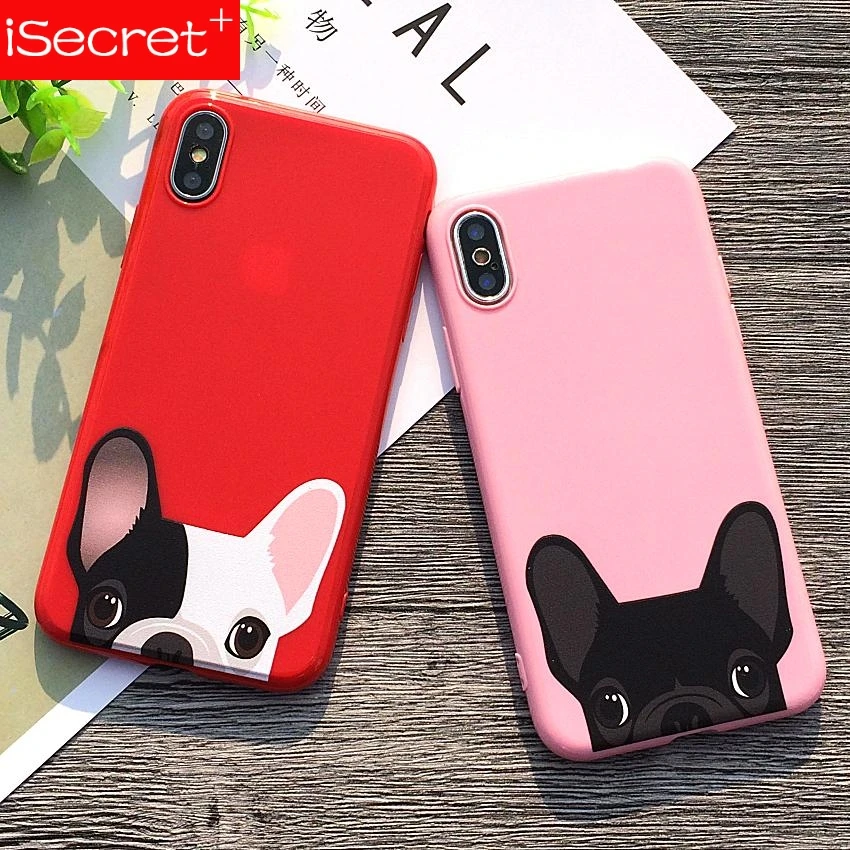 ISecret милый теплый чехол для телефона с собакой бульдогом iPhone 7 Чехол X XS 6 s 8 Plus