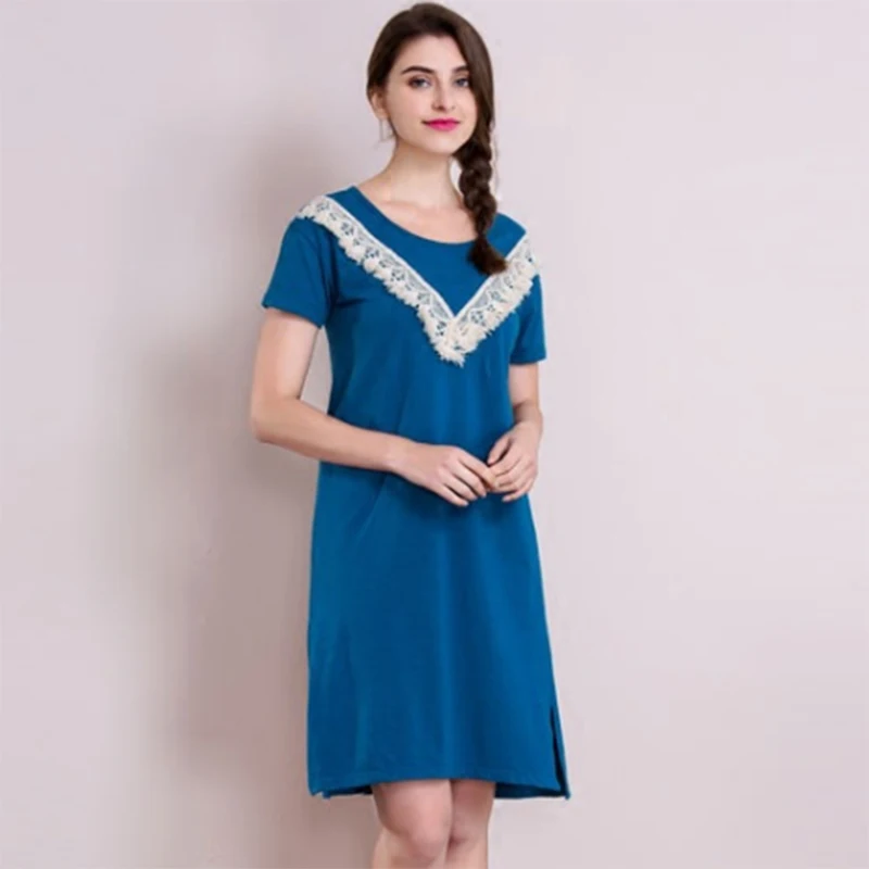 Новинка Женская Повседневная Ночная рубашка 5 цветов большого размера темно