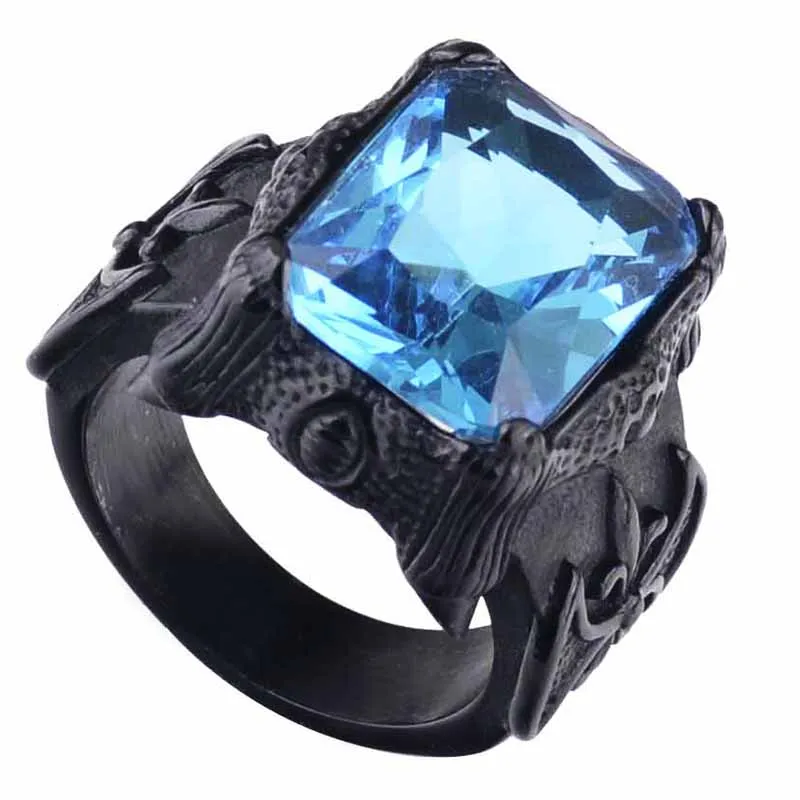 Мужское Винтажное кольцо с фианитом из нержавеющей стали|stone ring|ring forrings for men |
