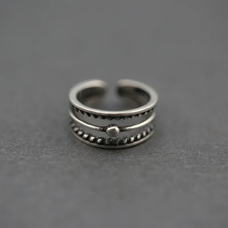 

925 Sterling Silver Multilayer Open Rings For Women Retro Punk Lady Sterling-silver-jewelry