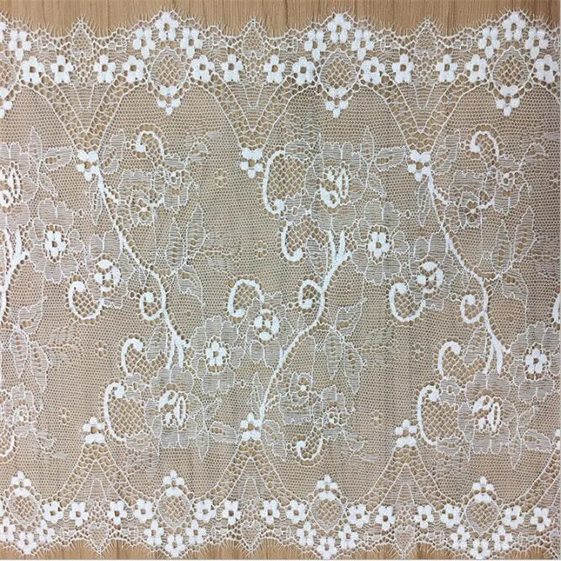 1Yards French Eyelash Lace Mesh 20cm Ivory Diy Exquisite Embroidery Clothes Wedding Dress Accessories LW0136 | Дом и сад
