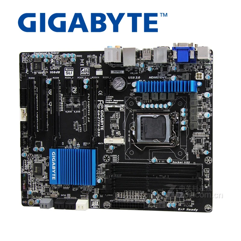 Материнская плата LGA 1155 Z77 DDR3 Gigabyte GA Z77X D3H 100% USB3.0 32G Desktop SATA III системная PCI E 3 0