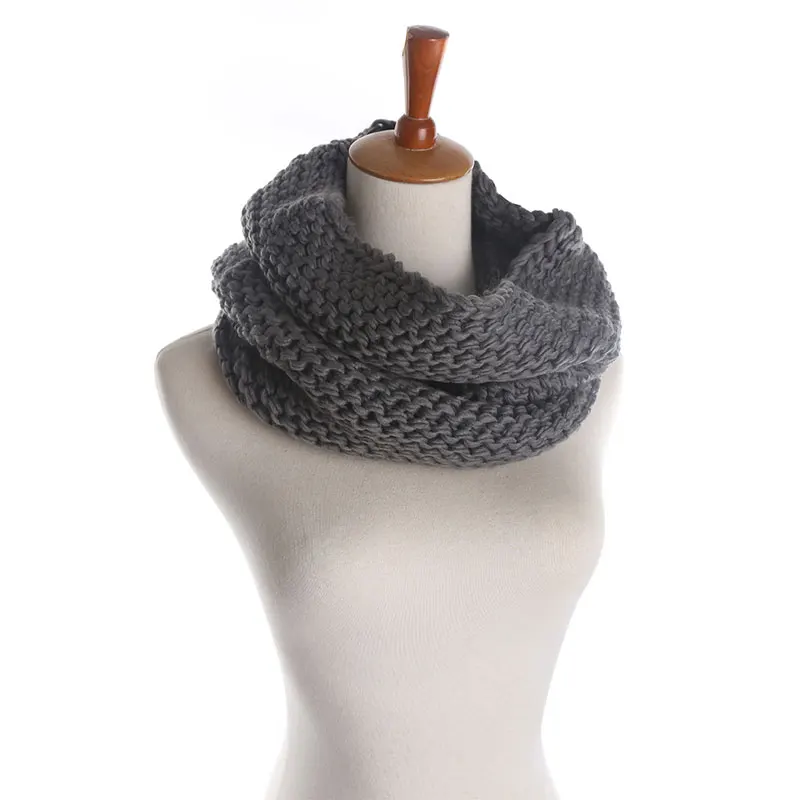 Famous brand large winter scarves knitted muslim hat women Wool head thickening Collar Warm scarf female Solid color 70*40cm | Аксессуары