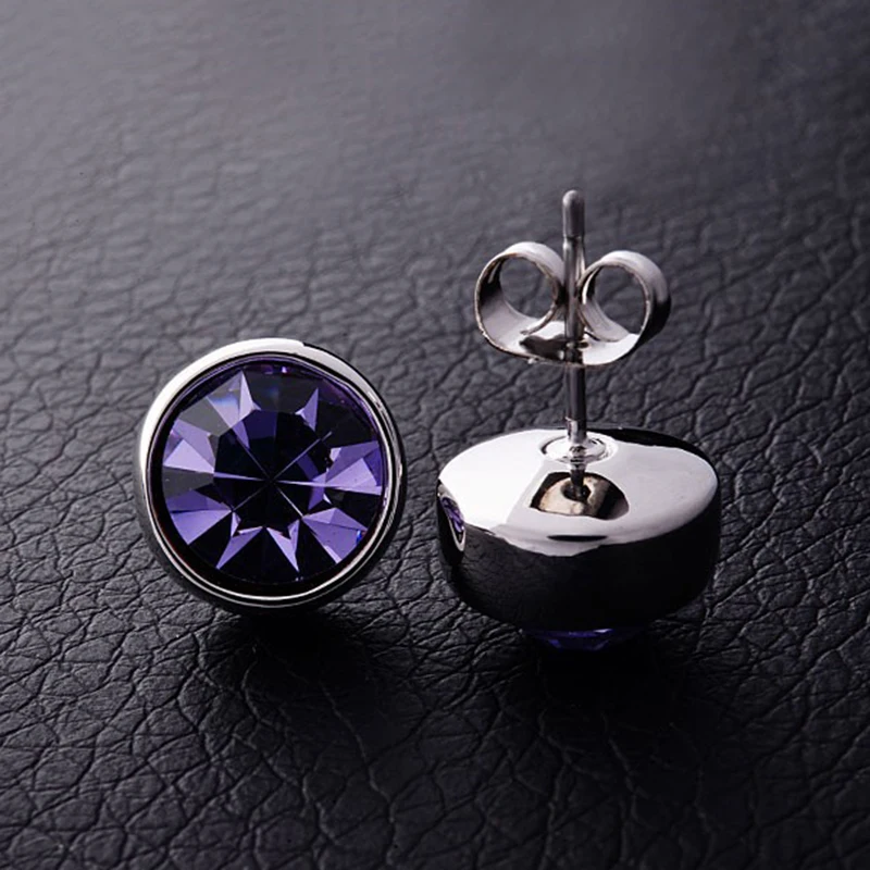 Женские серьги гвоздики с фианитом маленькие медные в ретро стиле для девушек и