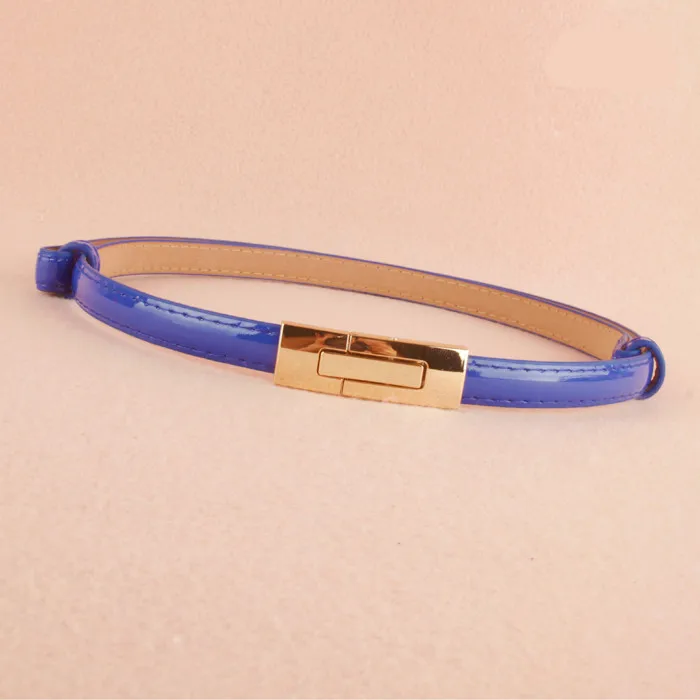 style 3 light blue Горячее предложение, новые черные ремни из лакированной кожи, женские тонкие ремни для девочек, украшенные красными рыбками, золотыми пряжками, белые ремни для женщин - Цвет: style 3 light blue
