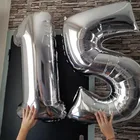 Фольгированный воздушный шар в форме цифр, надувные шарики для дня рождения ребенка, украшение для свадьбы, 5 цветов, 3240 дюймов