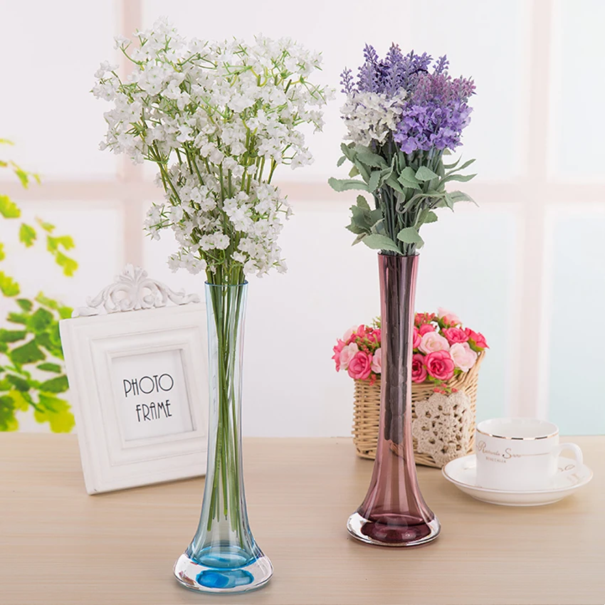 Современная креативная разноцветная стеклянная ваза железная башня прозрачная