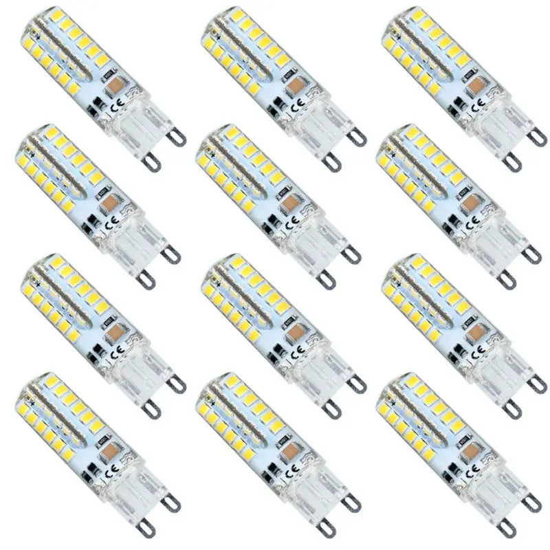 Набор из 12 силиконовый G9 220V 2835 SMD 7 Вт 48 светодиодный кристалл лампа &quotКукуруза