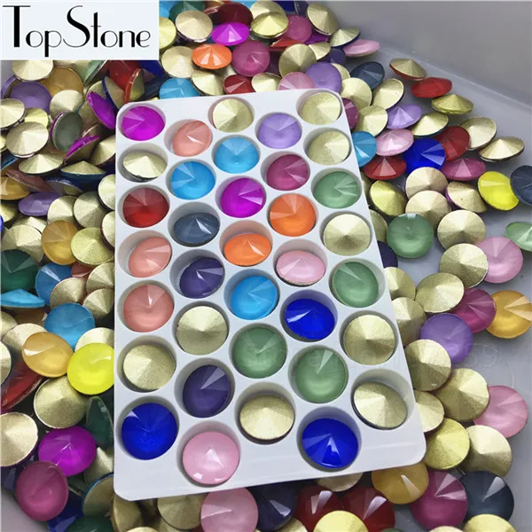 mix colors TopStone мокко 10 мм 12 мм 14 мм стакан Rivoli Кристалл Необычные Камень Pointback круглые стразы разных цветов - Цвет: mix colors